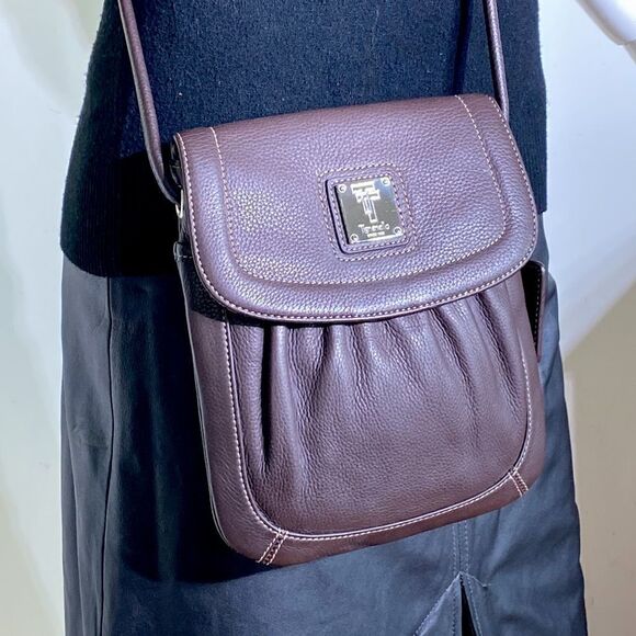 NWOT Tignanello Brown Leather Cross Body Bag - Picture 2 of 14